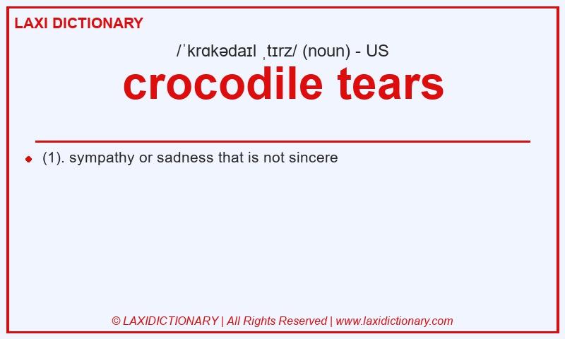 Definition crocodile tears in American English