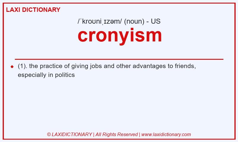 Definition cronyism in American English