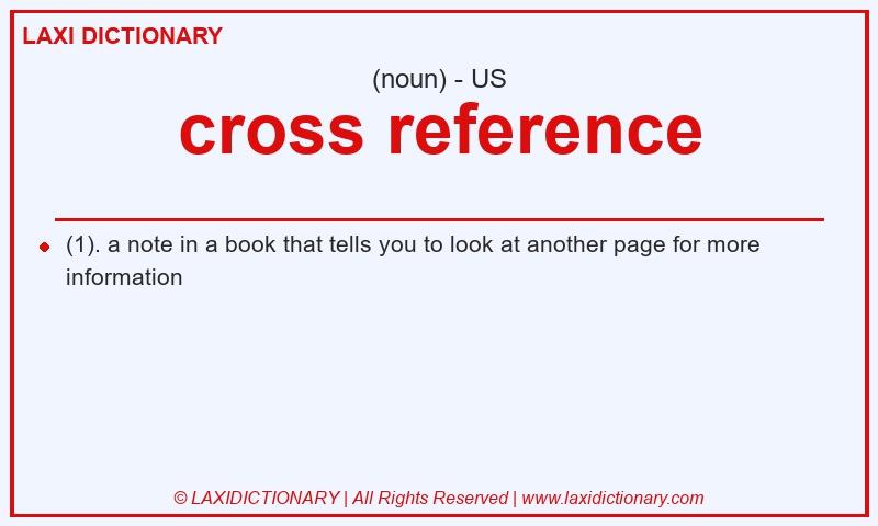 Definition cross reference in American English