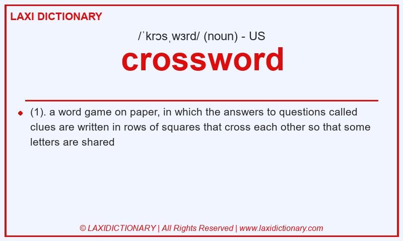 Definition crossword in American English