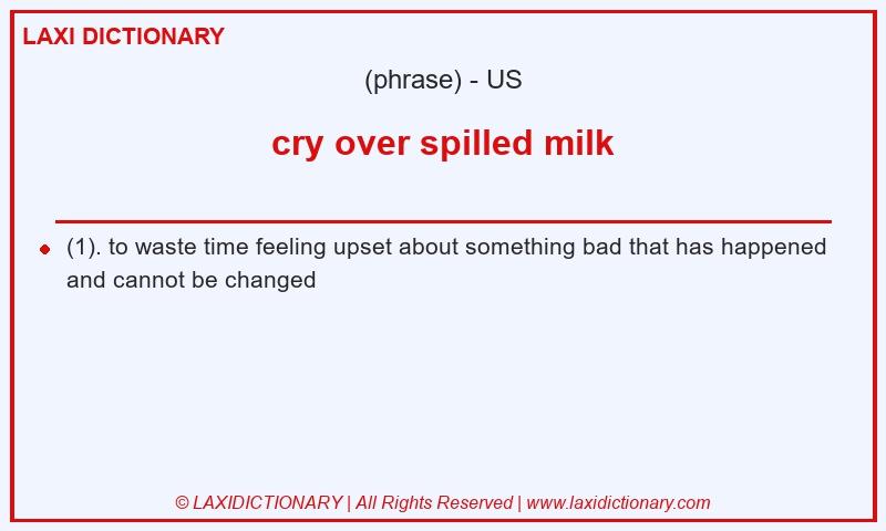 Definition cry over spilled milk in American English