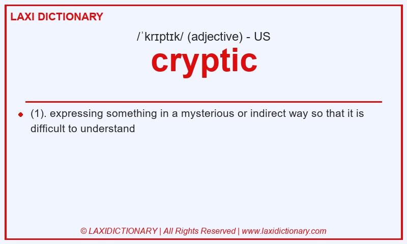 Definition cryptic in American English