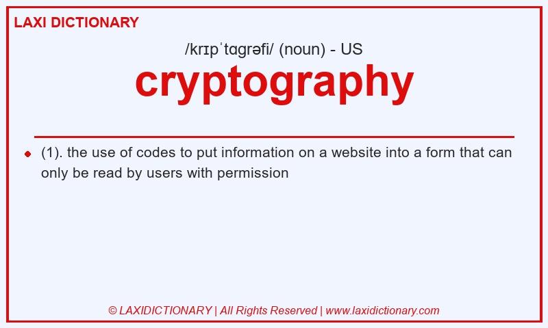 Definition cryptography in American English