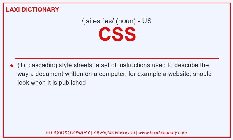 Definition CSS in American English