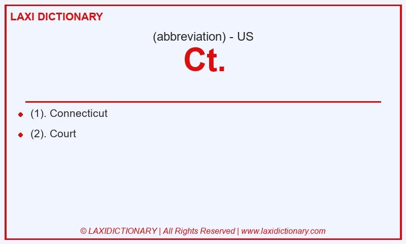 Definition Ct. in American English