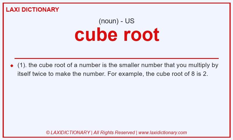 Definition cube root in American English