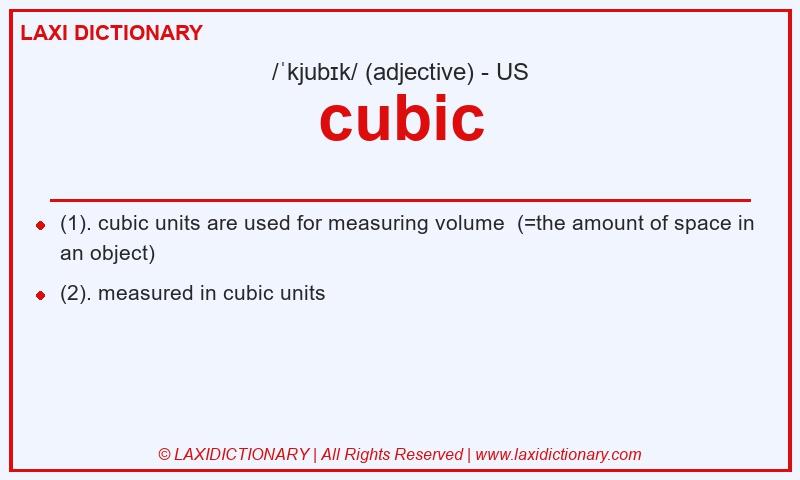 Definition cubic in American English
