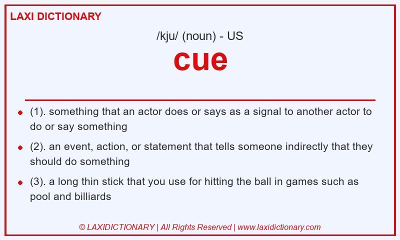 Definition cue in American English