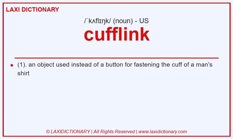 Definition cufflink in American English