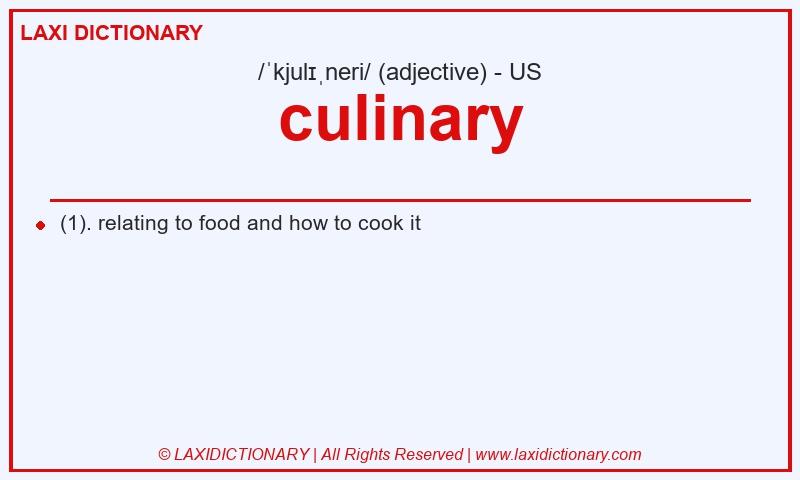 Definition culinary in American English