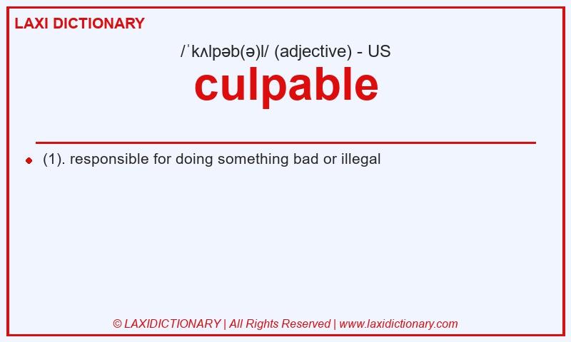 Definition culpable in American English