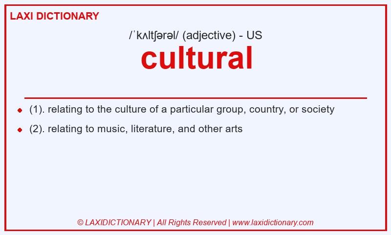 Definition cultural in American English