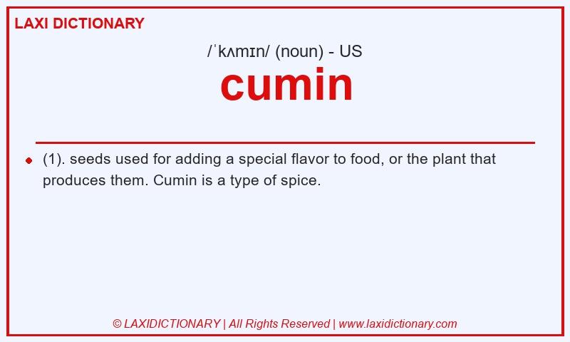 Definition cumin in American English