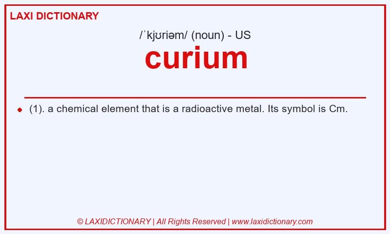 Definition curium in American English