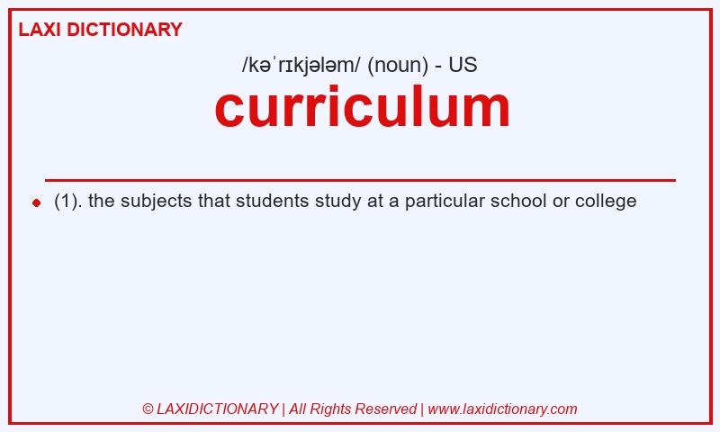 Definition curriculum in American English