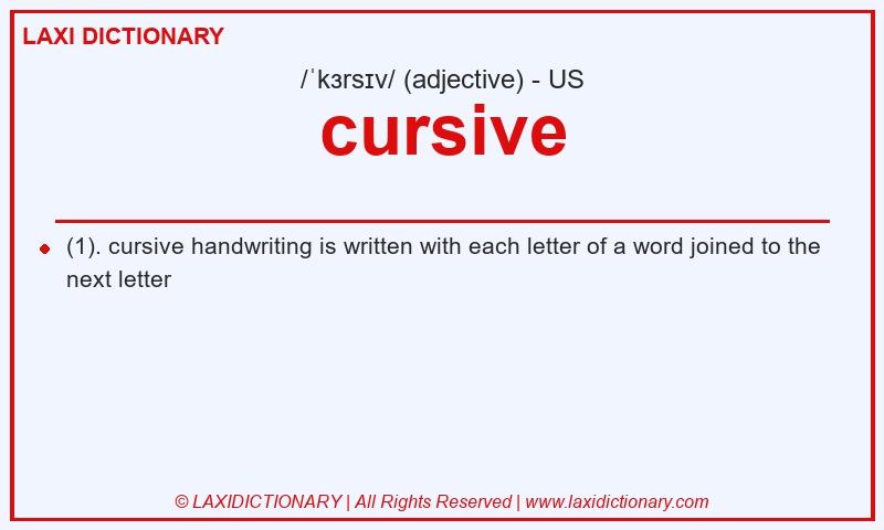 Definition cursive in American English