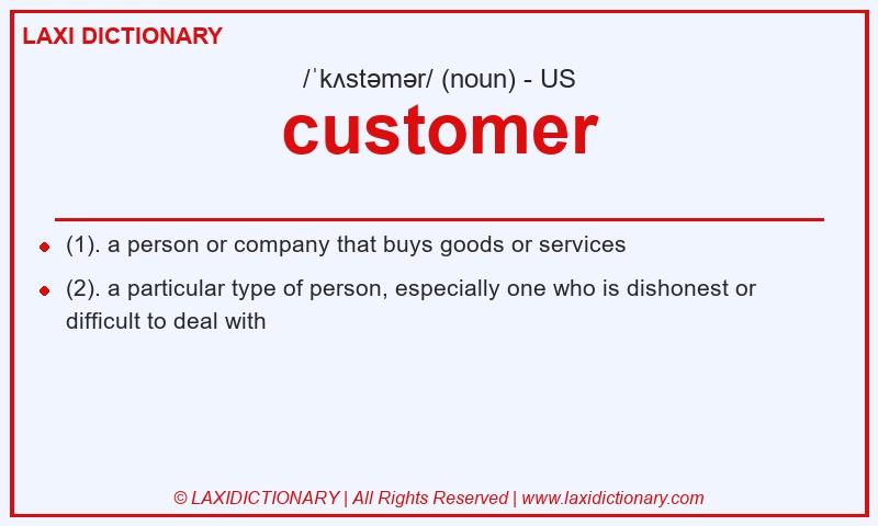 Definition customer in American English