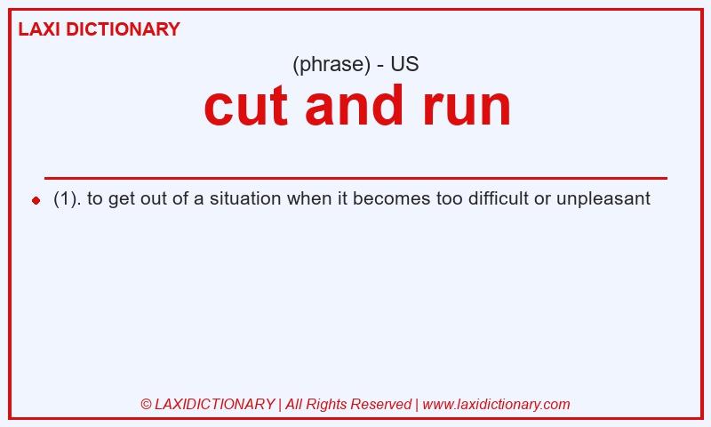 Definition cut and run in American English