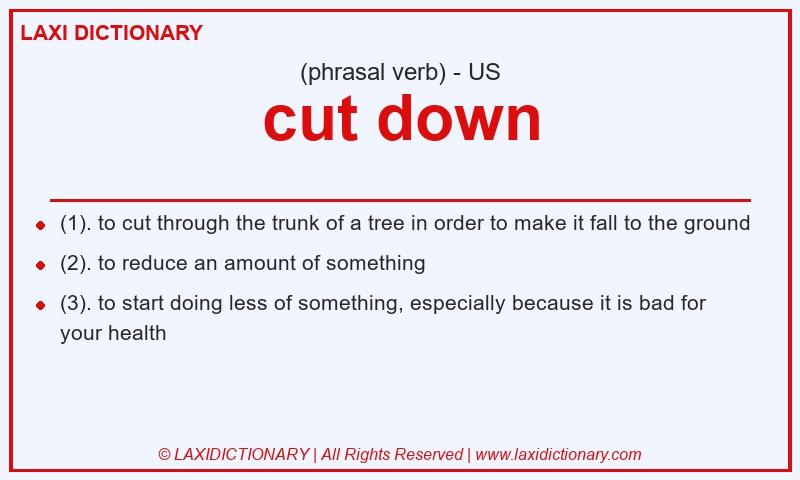 Definition cut down in American English