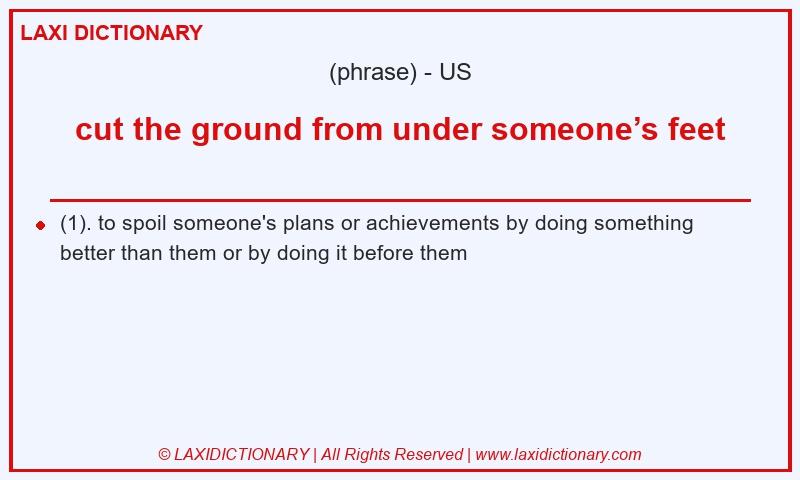 Definition cut the ground from under someone’s feet in American English