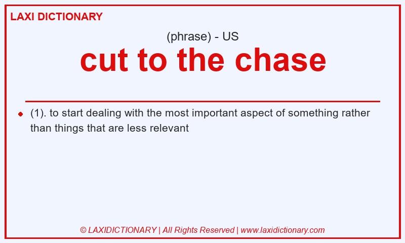 Definition cut to the chase in American English