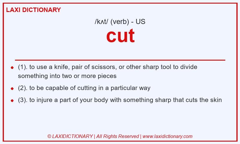 Definition cut in American English