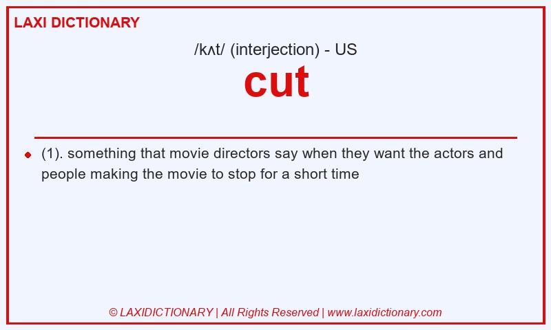 Definition cut in American English