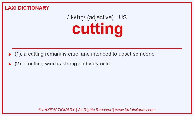 Definition cutting in American English