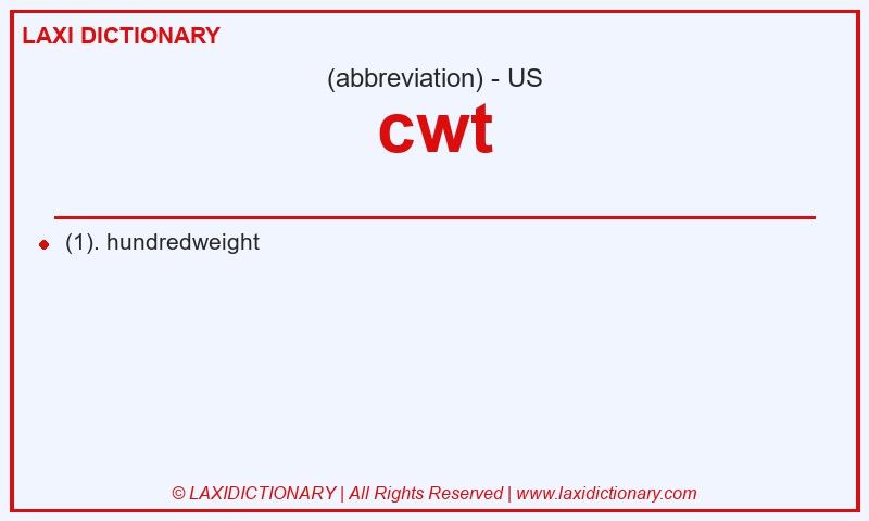 Definition cwt in American English