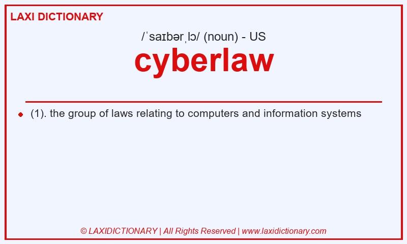 Definition cyberlaw in American English