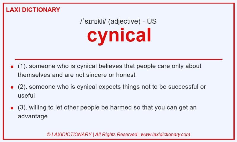 Definition cynical in American English
