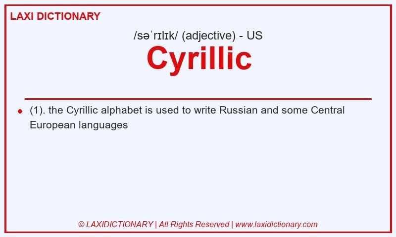 Definition Cyrillic in American English