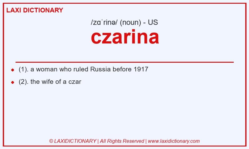 Definition czarina in American English