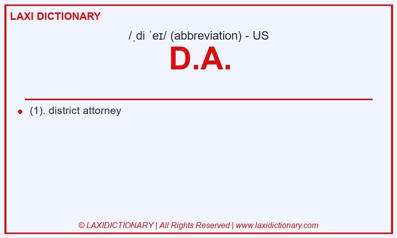 Definition D.A. in American English