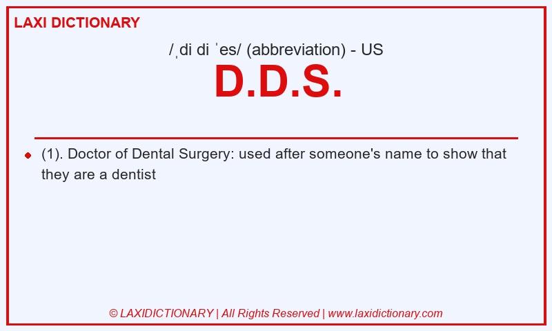 Definition D.D.S. in American English