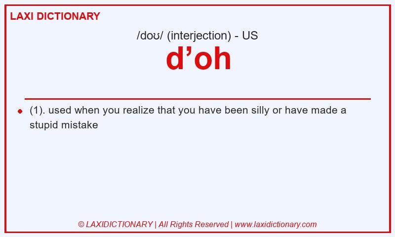 Definition d’oh in American English