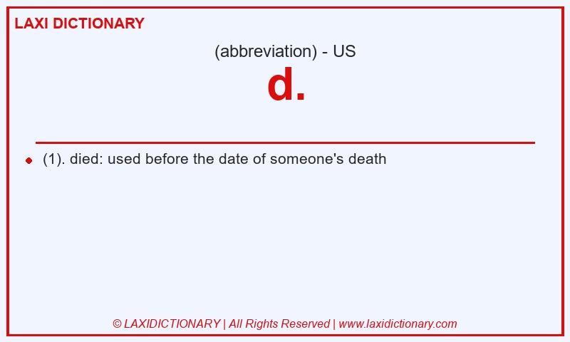 Definition d. in American English