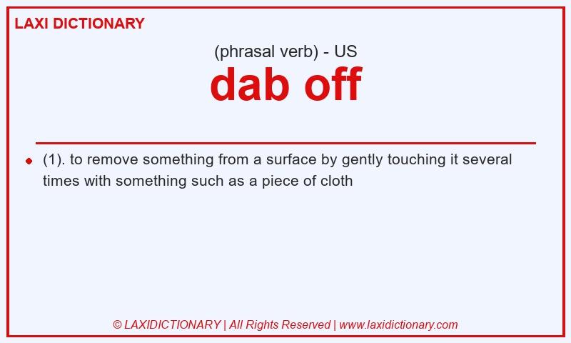 Definition dab off in American English