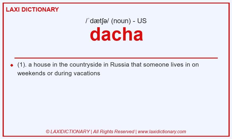 Definition dacha in American English