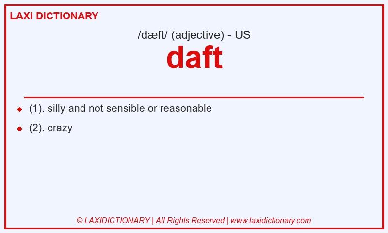 Definition daft in American English