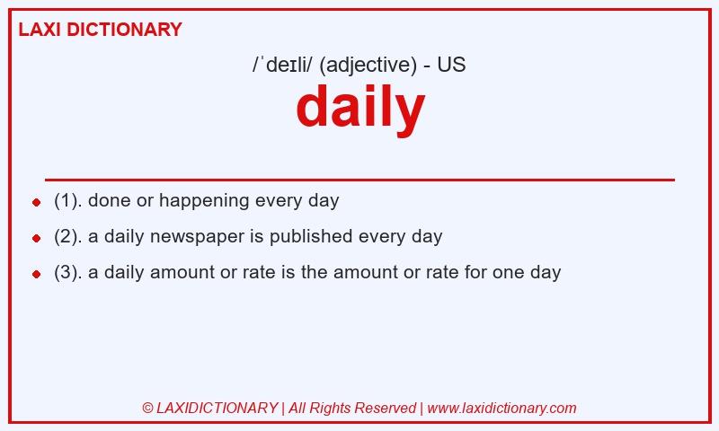 Definition daily in American English