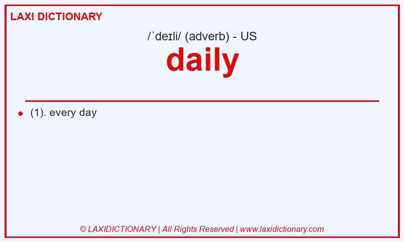 Definition daily in American English