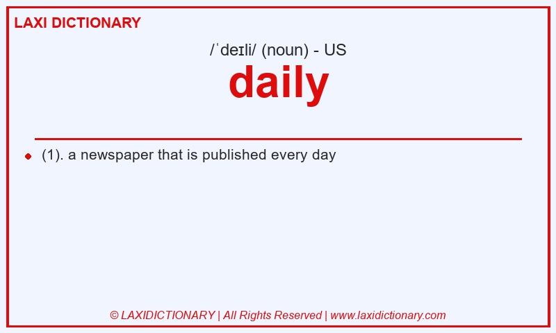 Definition daily in American English