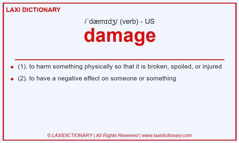 Definition damage in American English