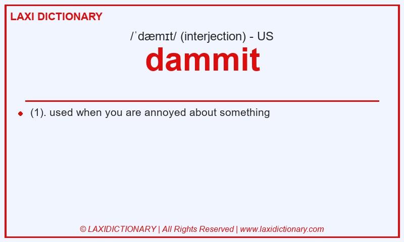 Definition dammit in American English