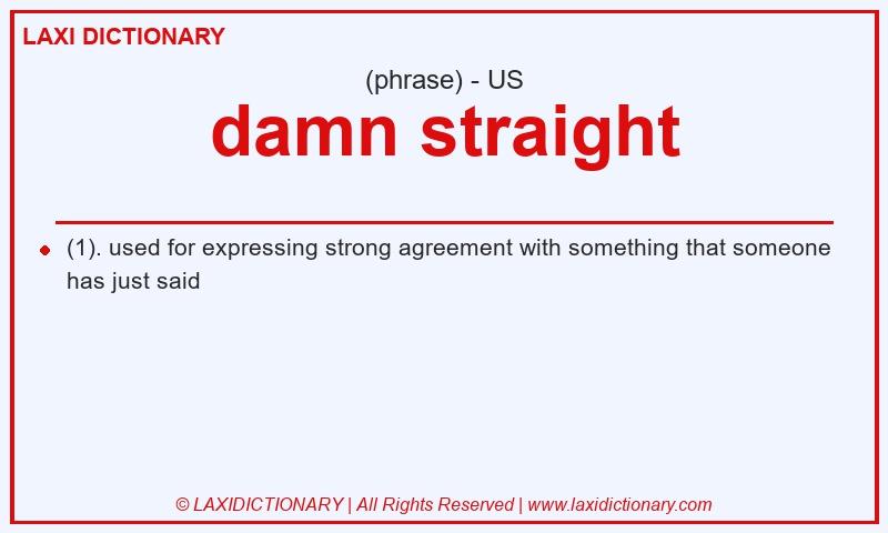 Definition damn straight in American English