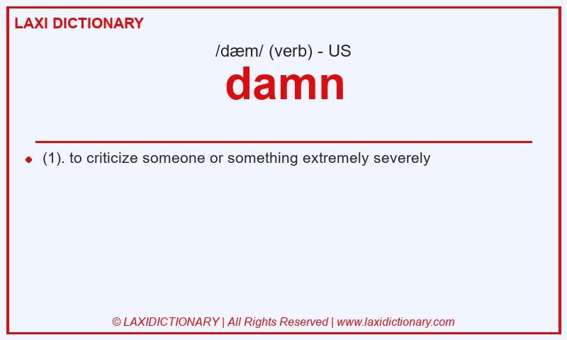 Definition damn in American English