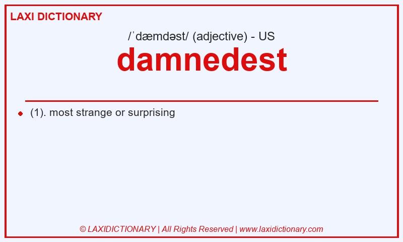 Definition damnedest in American English