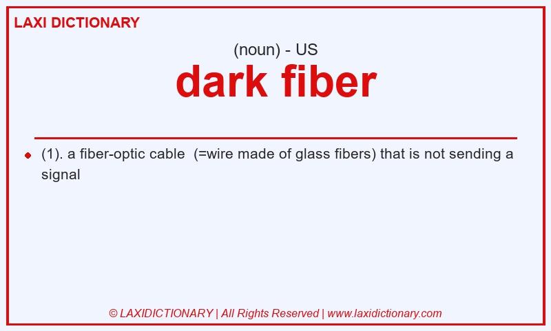 Definition dark fiber in American English