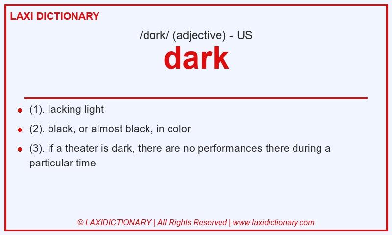 Definition dark in American English